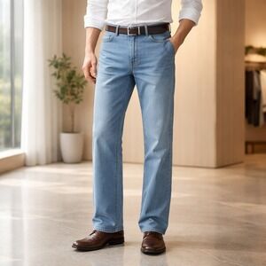 Hiltl Premium 38x34 Denim Relaxed Fit‎ Jeans German Engineered Men's NWT Defect*